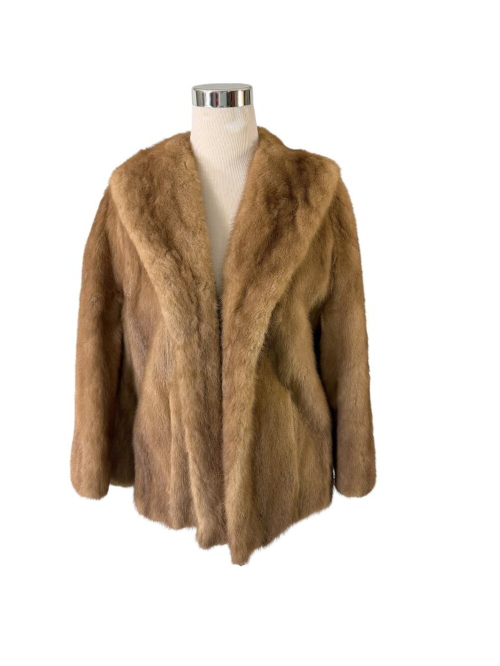 Mink Short Coat Jacket Brown Fur Size Medium May Co Furs Cleveland Vintage 1950s